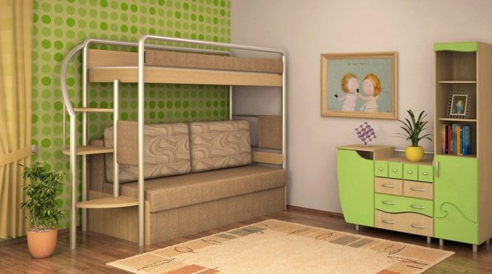 Двухъярусные детские кровати с диваном