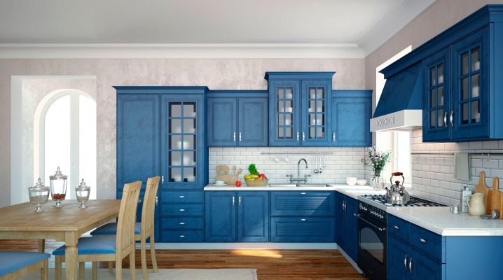 Синие кухни в интерьере